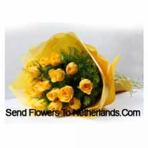 Bunch Of 19 Yellow Roses With Seasonal Fillers