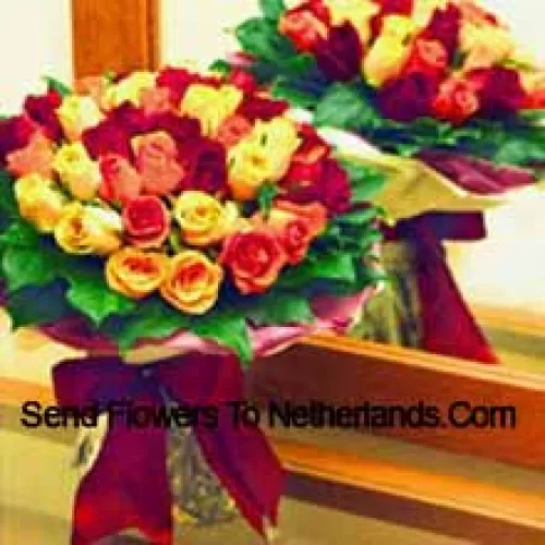 Bunch Of 25 Mixed Colored Roses
